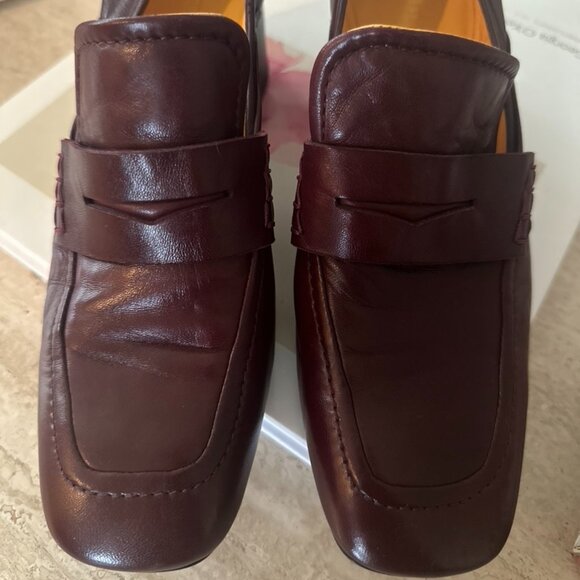 Mara Bini Leather Heeled Loafers - Picture 6 of 11